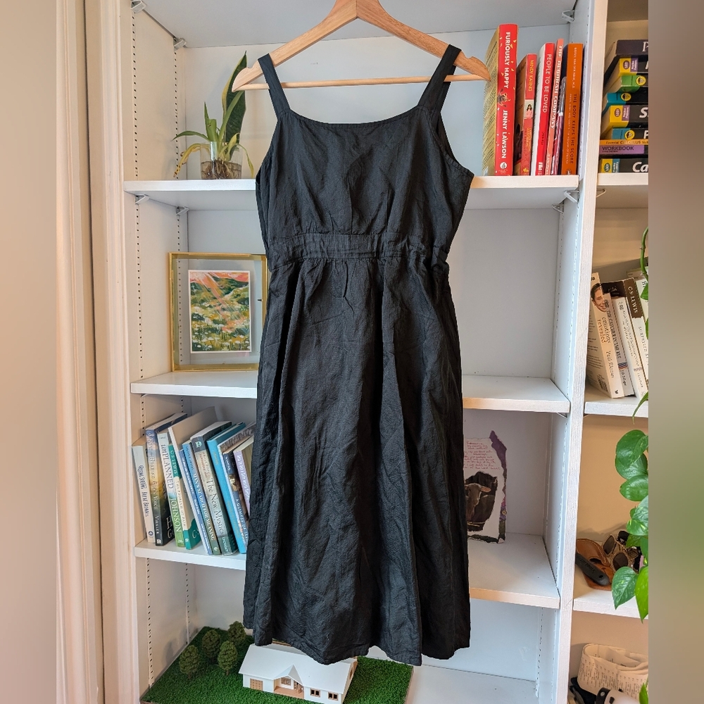 Eileen Fisher Women's Wrap Dress Midi Black Sz 4 Feminine Quiet Luxury Old Money - Picture 5 of 11
